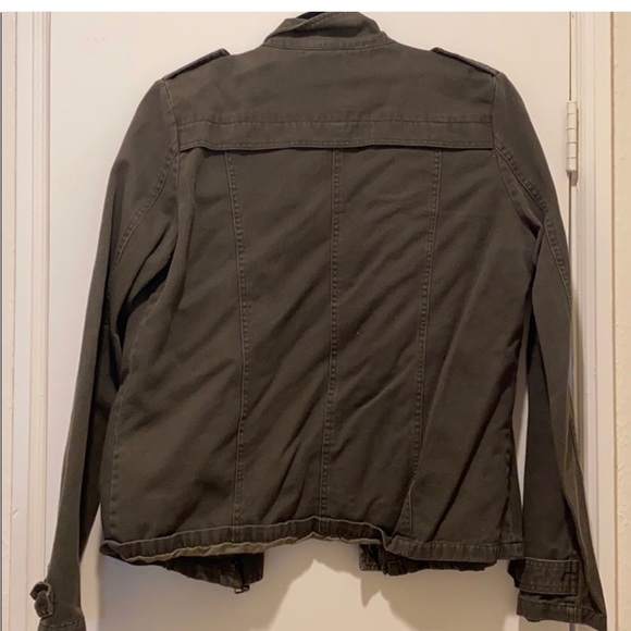 Distressed Green Army Style Jacket with Light Sequin - Picture 6 of 6